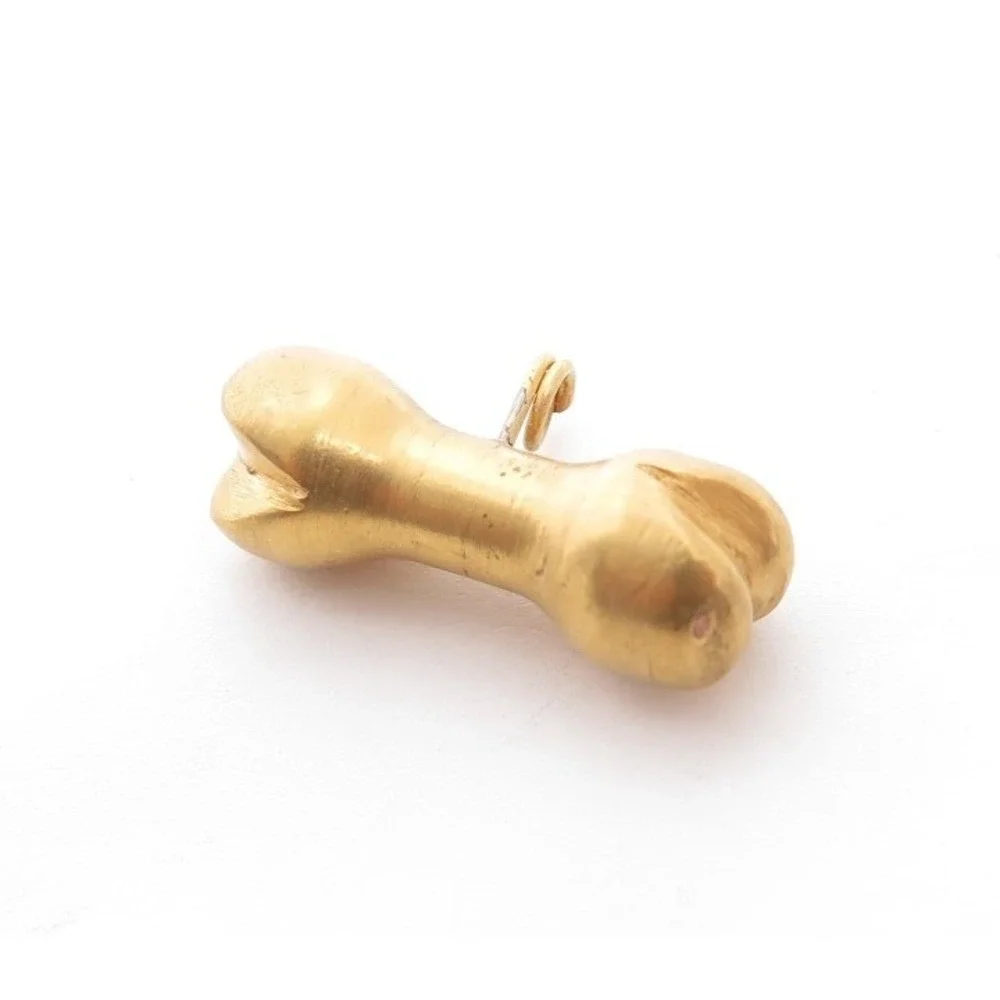 Gold Toned Dog Bone Charm Pendant‎ Jewelry Making Craft Supplies